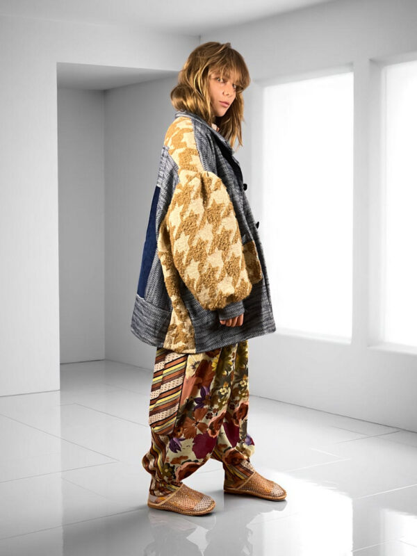 Bandana Patchwork Top in Blue and Floral Mix