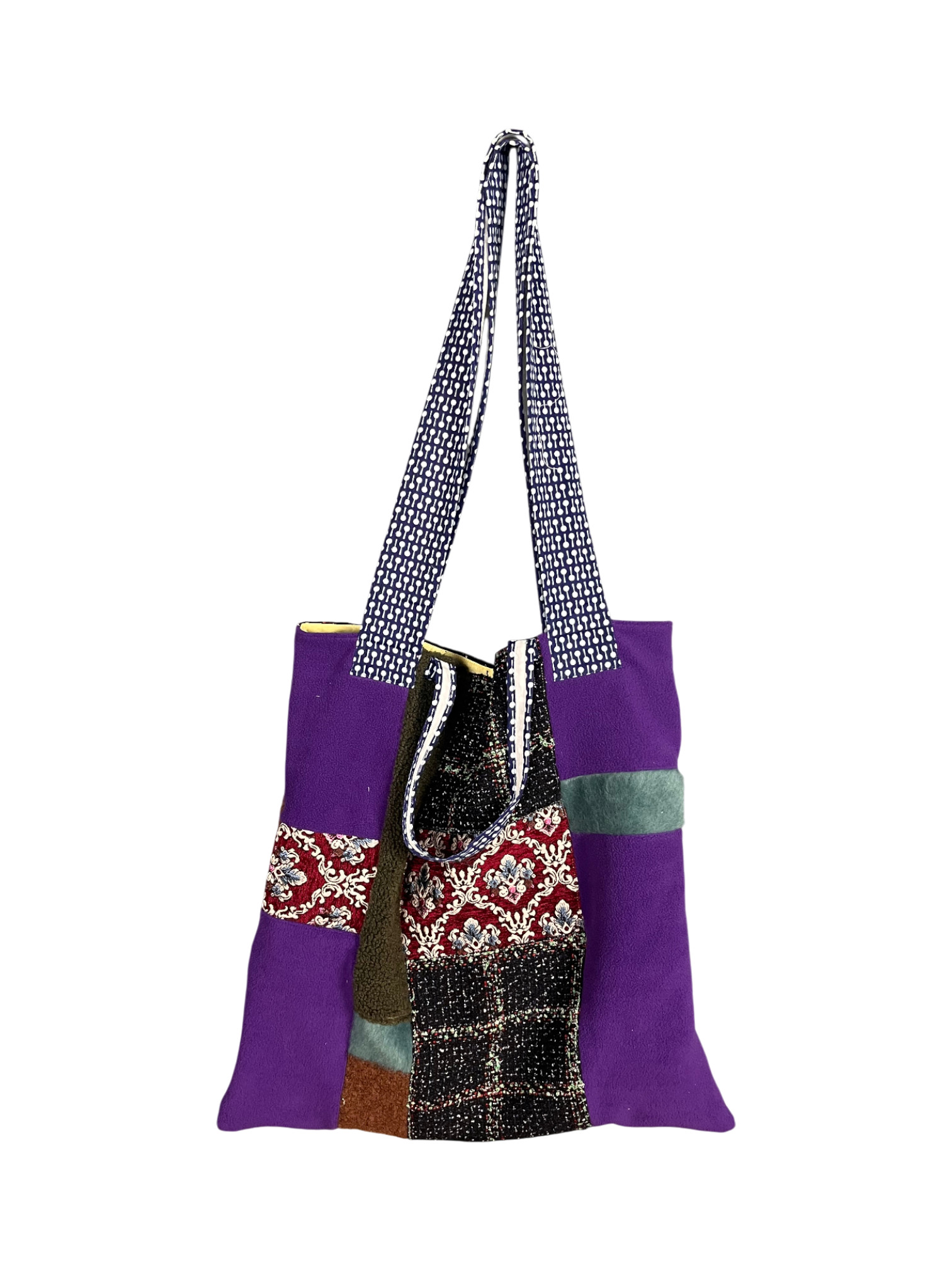 Upcycled Tote Bag Folk Diamond Embroidery Upcycled Tote Bag Folk Diamond Embroidery