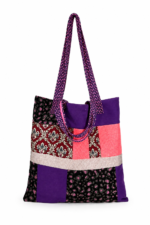 Creative Patchwork Tote Bag Purple Red Green