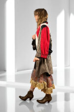 Floral Patchwork Dress Blue Bandana Front Floral Patchwork Dress Blue Bandana Front