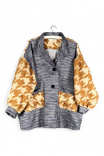 Sunflower Jacket with Houndstooth Sleeves