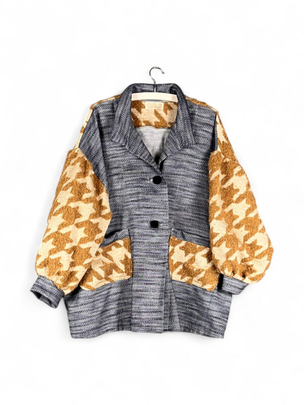 Sunflower Jacket with Houndstooth Sleeves