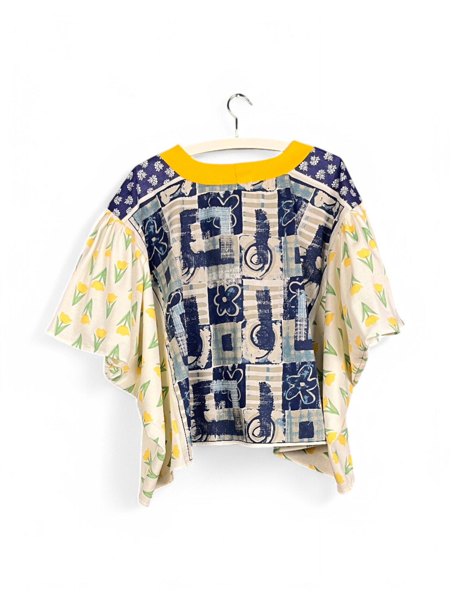 Floral Patchwork Orange Bloom Top Floral Patchwork Orange Bloom Top