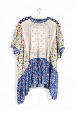 Bandana Patchwork Top in Blue and Floral Mix Bandana Patchwork Top in Blue and Floral Mix