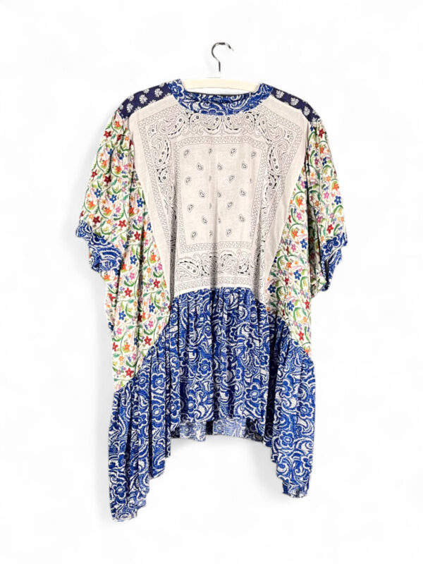 Bandana Patchwork Top in Blue and Floral Mix Bandana Patchwork Top in Blue and Floral Mix