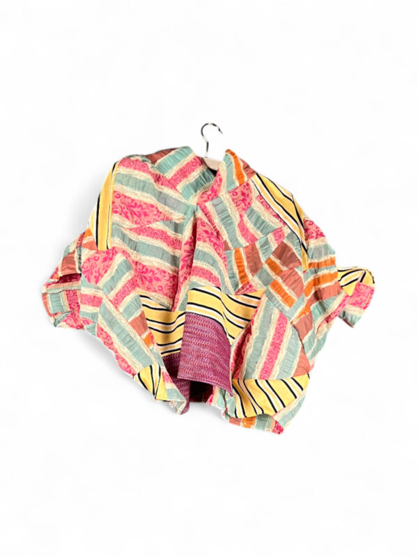 Striped Patchwork Top Pink Mint Yellow Striped Patchwork Top Pink Mint Yellow