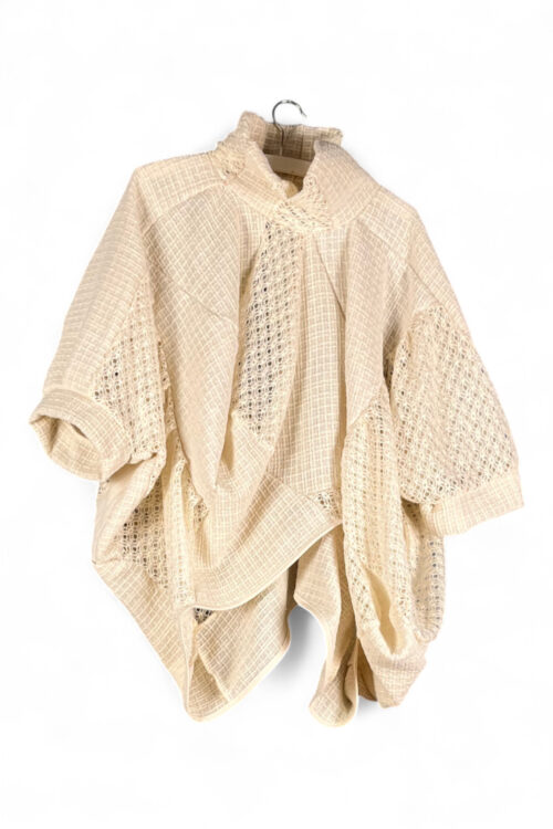 Cream Lace Patchwork Top Sculptural