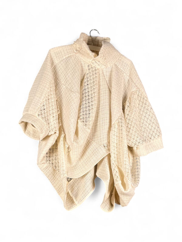 Cream Lace Patchwork Top Sculptural Cream Lace Patchwork Top Sculptural