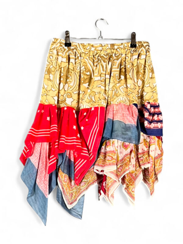 Vintage Scarf Skirt Red Blue Gold Vintage Scarf Skirt Red Blue Gold