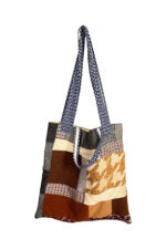 Upcycled Tote Bag Green Embroidered Panel Upcycled Tote Bag Green Embroidered Panel