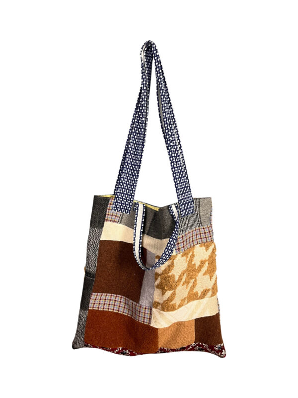 Upcycled Tote Bag Green Embroidered Panel Upcycled Tote Bag Green Embroidered Panel