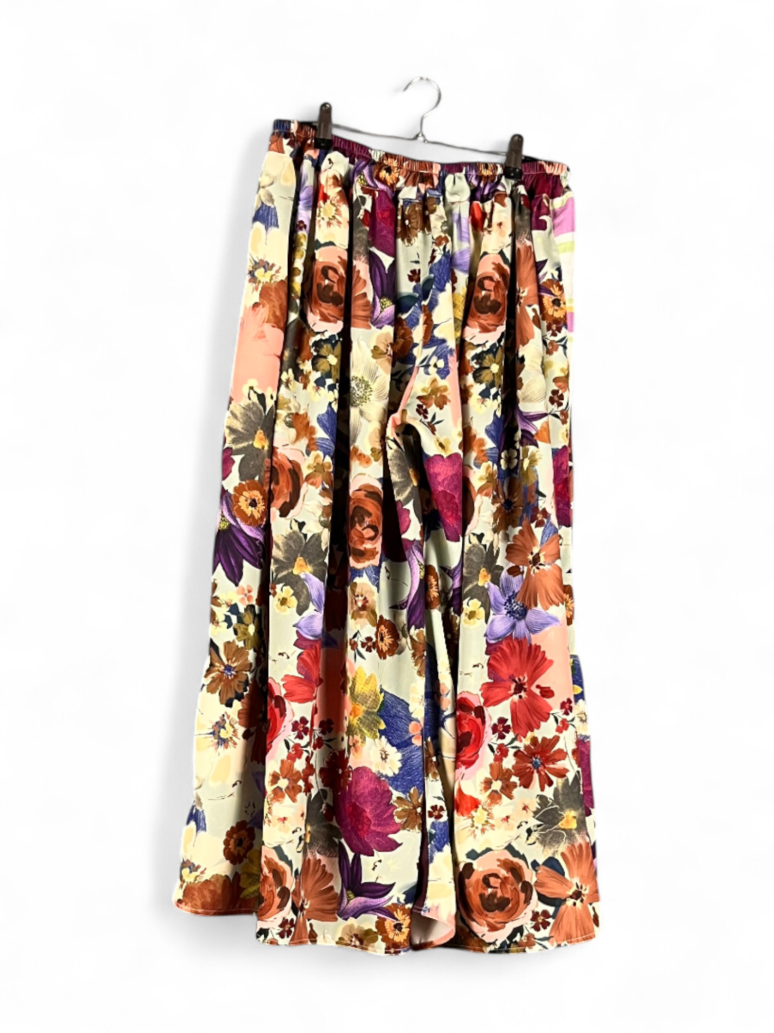 Floral Bandana Maxi Pants Burgundy Multicolor Floral Bandana Maxi Pants Burgundy Multicolor