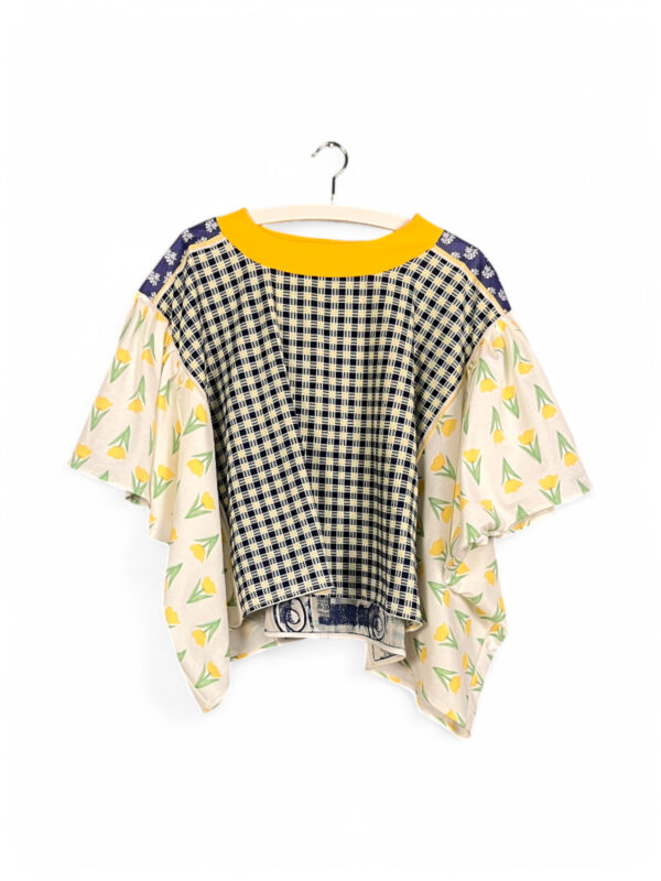 Floral Patchwork Orange Bloom Top Floral Patchwork Orange Bloom Top