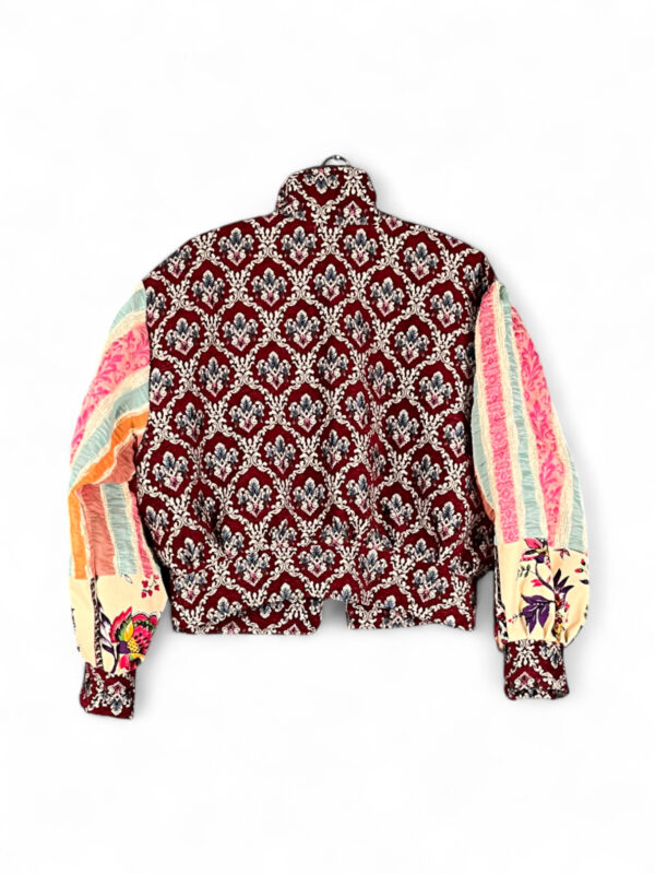 Baroque Patchwork Jacket Burgundy Multicolor Baroque Patchwork Jacket Burgundy Multicolor