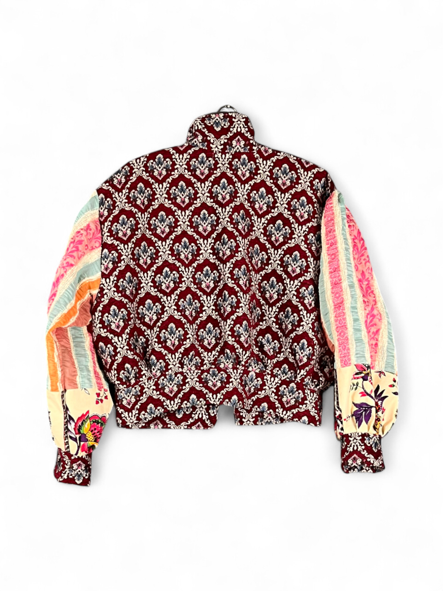 Baroque Patchwork Jacket Burgundy Multicolor Baroque Patchwork Jacket Burgundy Multicolor