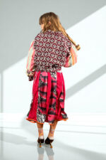 Lips Print Maxi Skirt Red Pink Lips Print Maxi Skirt Red Pink