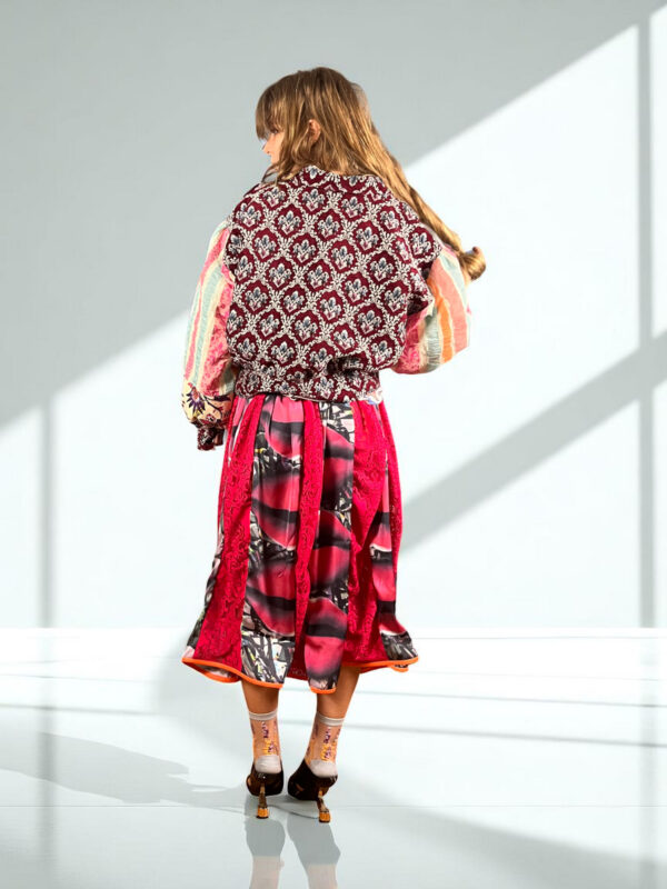 Lips Print Maxi Skirt Red Pink Lips Print Maxi Skirt Red Pink