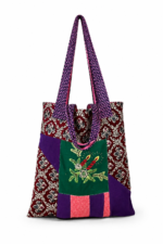 Creative Patchwork Tote Bag Purple Red Green