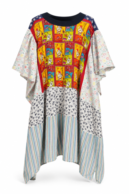 Comic Heart Patchwork Dress Comic Heart Patchwork Dress