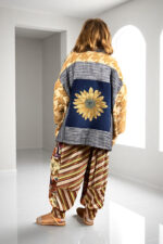 Bandana Patchwork Top in Blue and Floral Mix