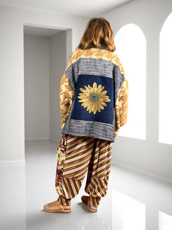 Bandana Patchwork Top in Blue and Floral Mix