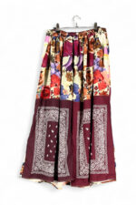 Floral Bandana Maxi Pants Burgundy Multicolor Floral Bandana Maxi Pants Burgundy Multicolor