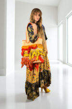 Floral Patchwork Dress Blue Bandana Front Floral Patchwork Dress Blue Bandana Front