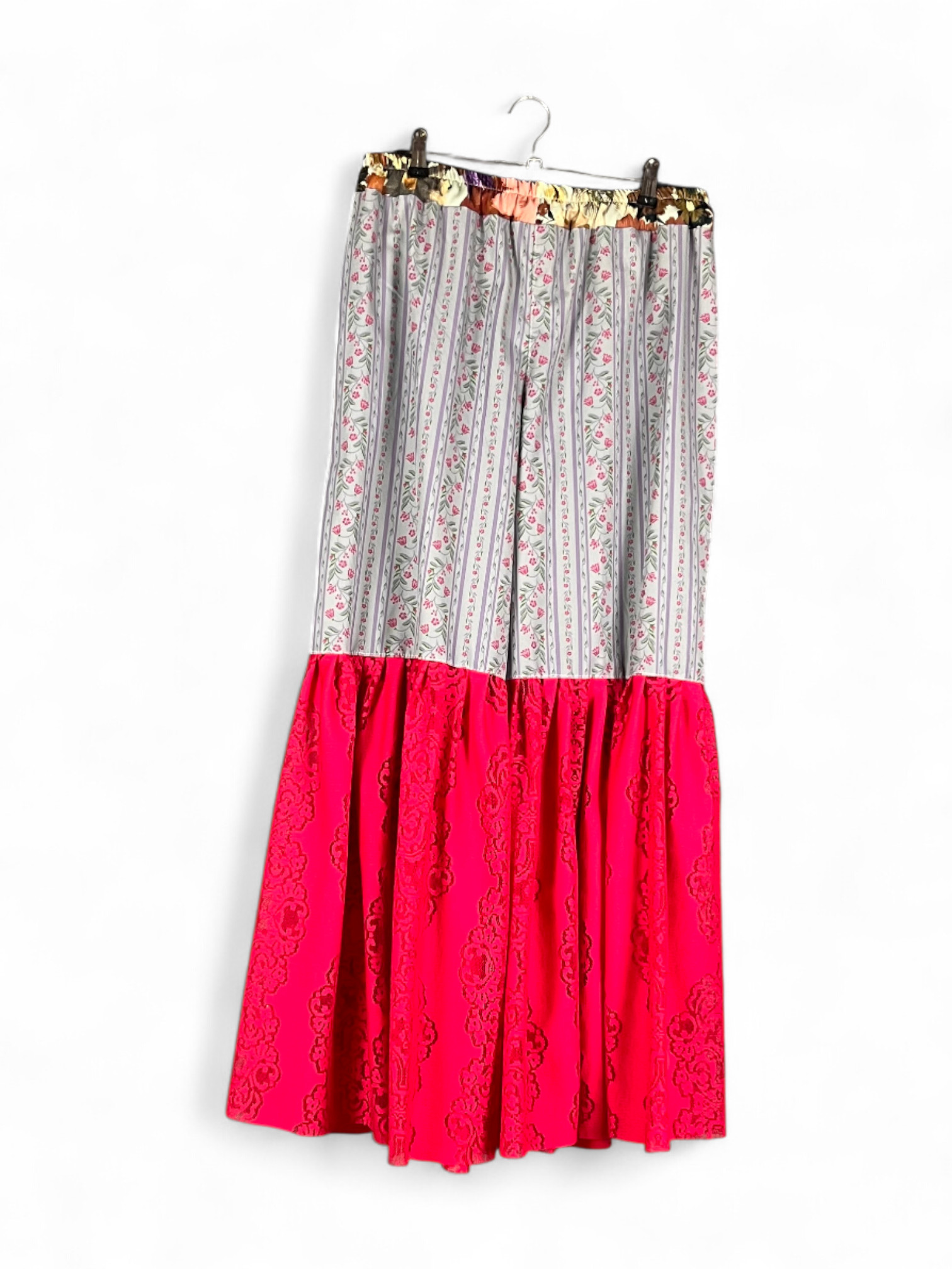 Floral Stripe Pants Pink Red Floral Stripe Pants Pink Red