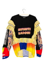 Upcycled Graphic Ruffle Sweater Velo Team Mallorca