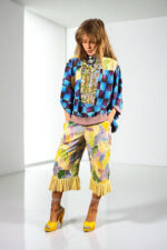 Bandana Patchwork Top in Blue and Floral Mix