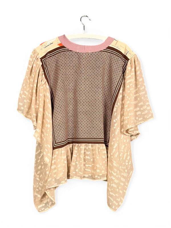 Floral Patchwork Orange Bloom Top