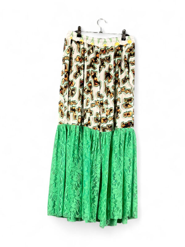 Green Lace Skirt Original Print Mix Green Lace Skirt Original Print Mix