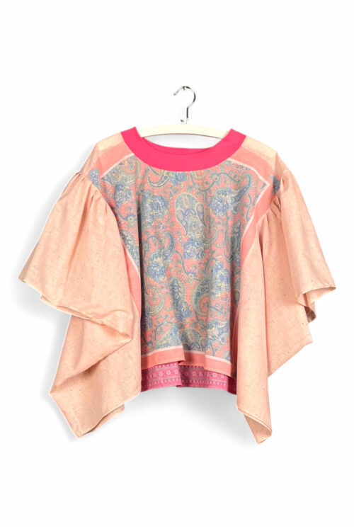 Floral Patchwork Orange Bloom Top