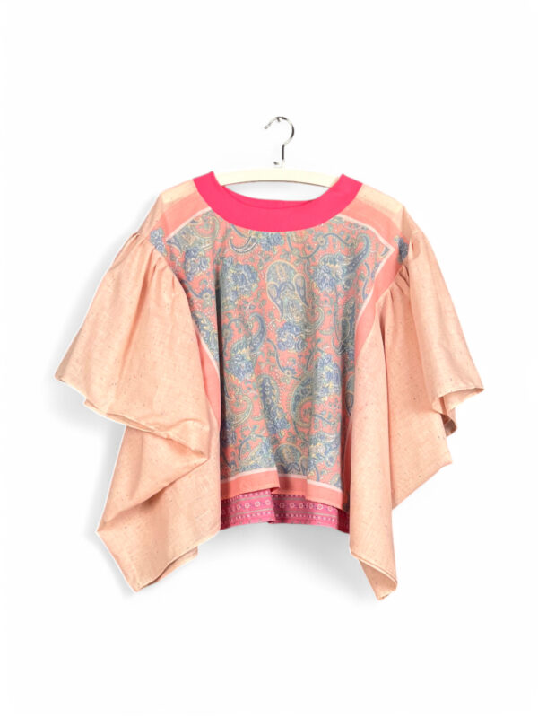 Floral Patchwork Orange Bloom Top Floral Patchwork Orange Bloom Top