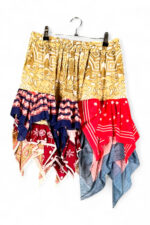 Vintage Scarf Skirt Red Blue Gold Vintage Scarf Skirt Red Blue Gold