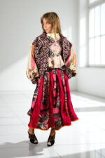 Lips Print Maxi Skirt Red Pink Lips Print Maxi Skirt Red Pink