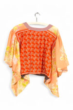 Floral Patchwork Orange Bloom Top Floral Patchwork Orange Bloom Top