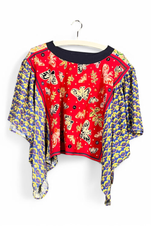 Floral Patchwork Orange Bloom Top