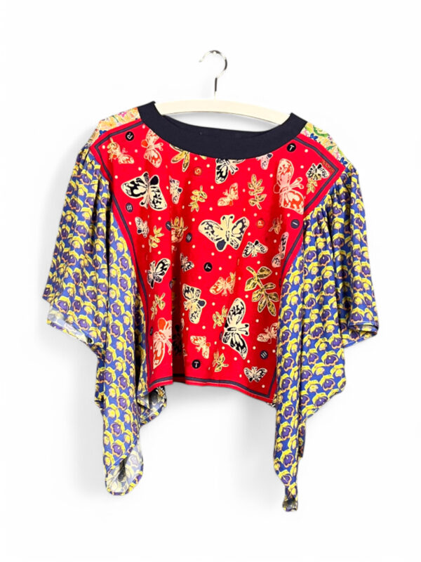 Floral Patchwork Orange Bloom Top Floral Patchwork Orange Bloom Top