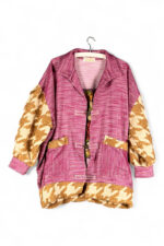 Vintage Inspired Pink Jacket With Tapestry Back Vintage Inspired Pink Jacket With Tapestry Back