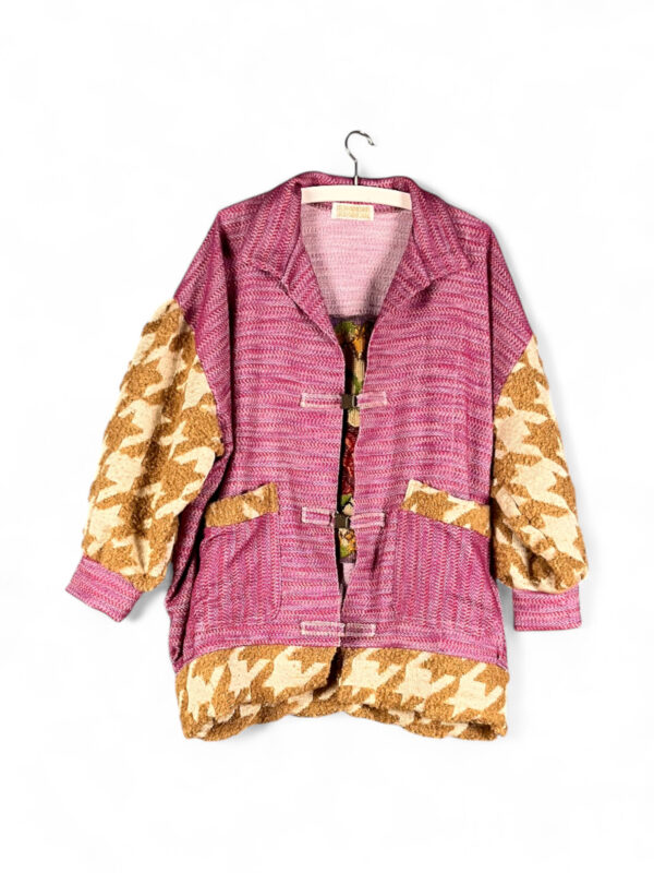 Vintage Inspired Pink Jacket With Tapestry Back Vintage Inspired Pink Jacket With Tapestry Back