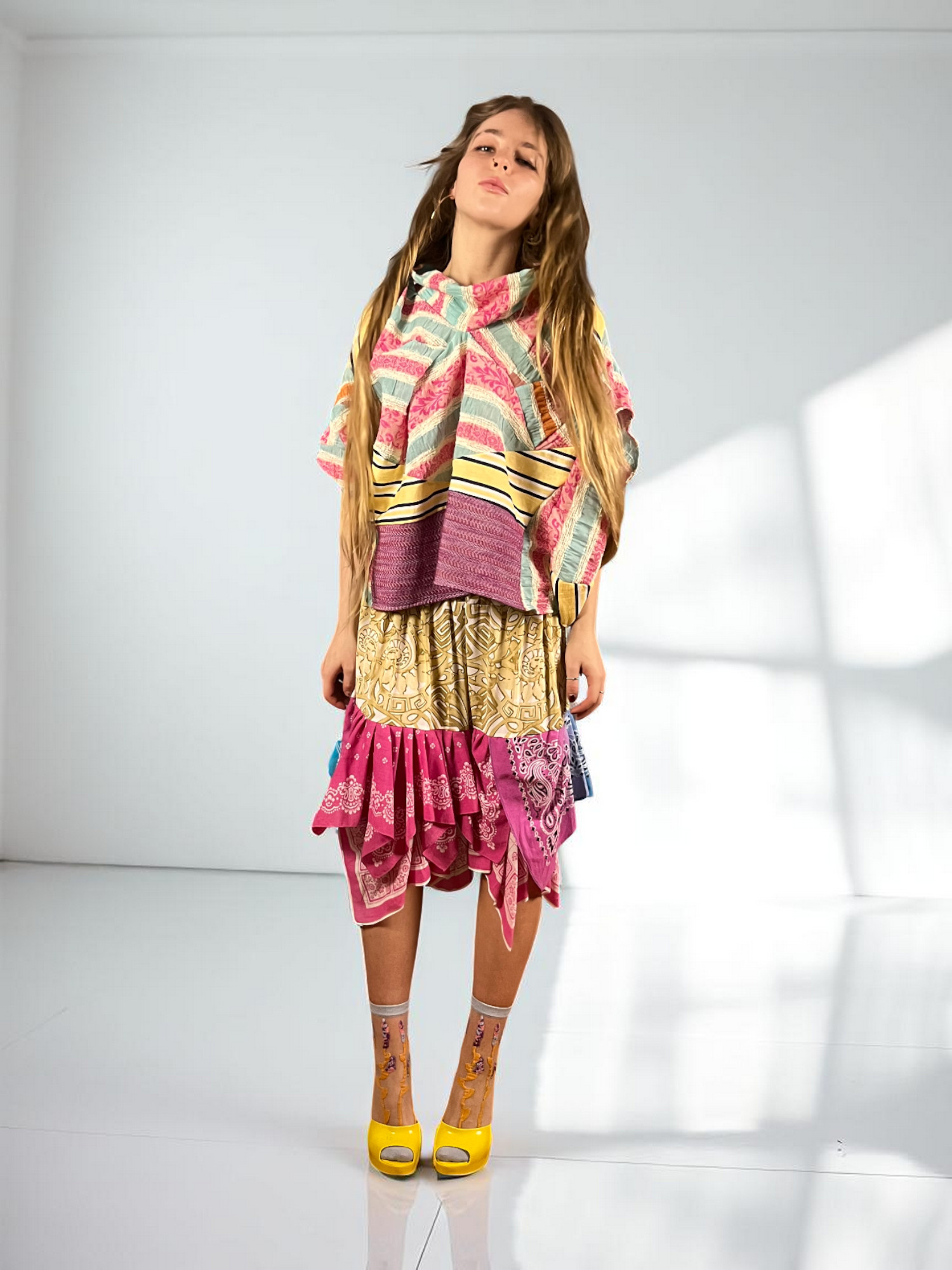 Lips Print Maxi Skirt Red Pink Lips Print Maxi Skirt Red Pink