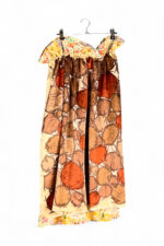 Upcycled Foulard Apron Skirt Yellow Brown Upcycled Foulard Apron Skirt Yellow Brown