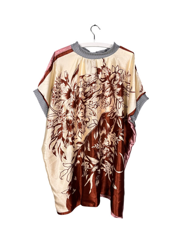 Vintage Scarf Tunic Brown Floral Cream Vintage Scarf Tunic Brown Floral Cream