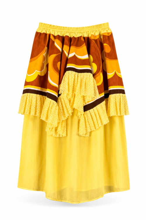 Yellow Orange Table Clothe Skirt With Ruffles Yellow Orange Table Clothe Skirt With Ruffles