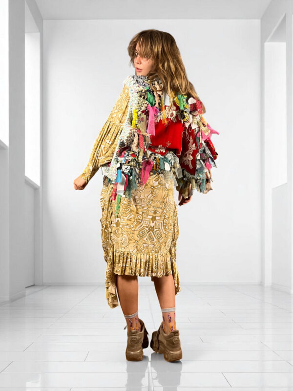 Upcycled Rag Sculpture Bolero Multicolor Upcycled Rag Sculpture Bolero Multicolor