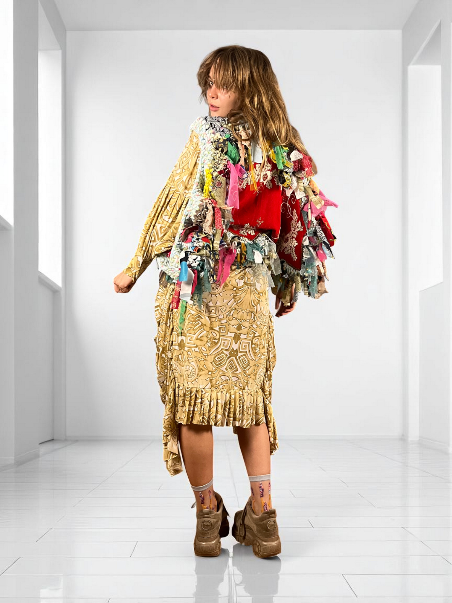 Upcycled Rag Sculpture Bolero Multicolor Upcycled Rag Sculpture Bolero Multicolor