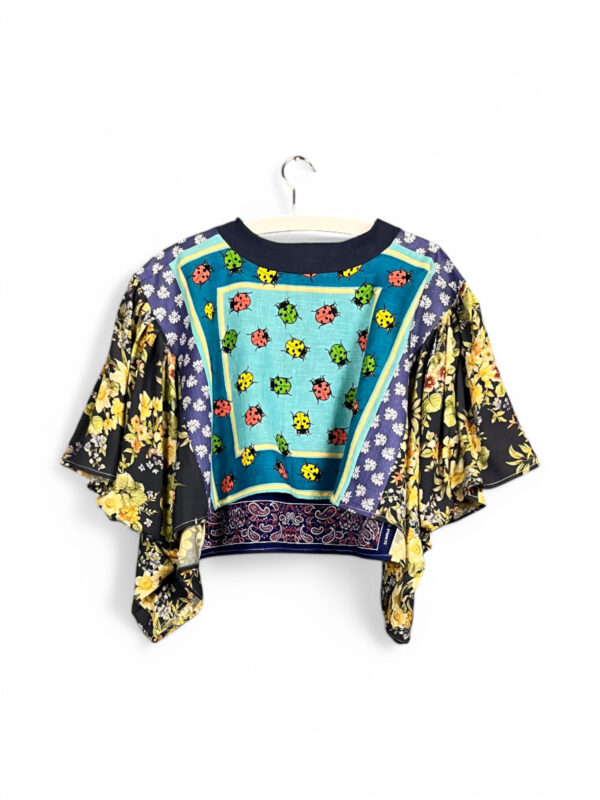 Floral Patchwork Orange Bloom Top Floral Patchwork Orange Bloom Top