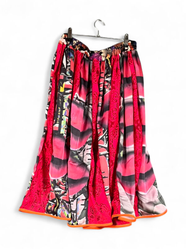 Lips Print Maxi Skirt Red Pink Lips Print Maxi Skirt Red Pink