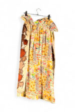 Upcycled Foulard Apron Skirt Yellow Brown Upcycled Foulard Apron Skirt Yellow Brown